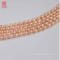 7-8mm Pink Rice Shape Freshwater Pearl Strands